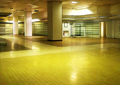 beautifully lit internal photo showing sheffield debenhams ground floor completely cleared and looking very empty now indeed